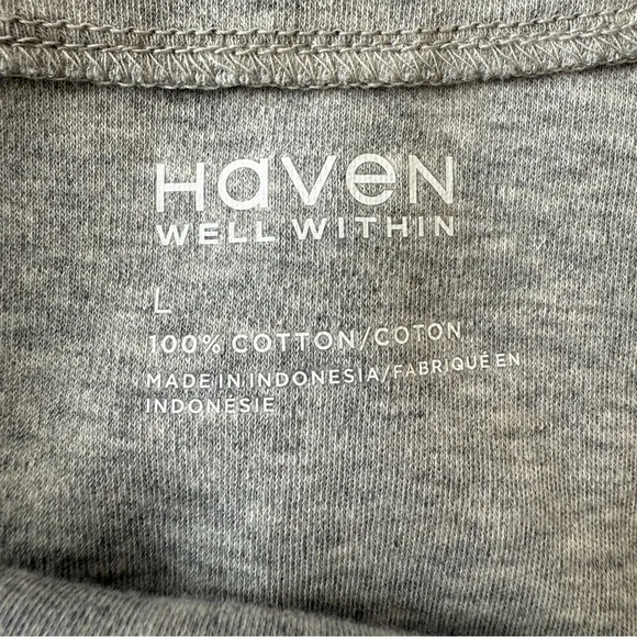 Haven Well Within Womens Cotton Interlock Tie Waist Midi Dress Gray Size Large - Picture 5 of 8